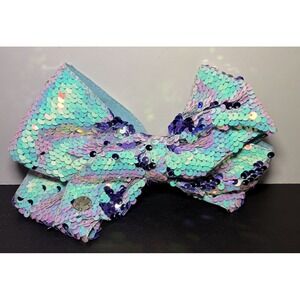 Jojo Siwa Sequin Hair Bow Large Purple Aqua Mermaid Clip-In